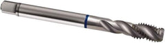 Guhring - 3/4-10 UNC 4 Flute 2B Modified Bottoming Spiral Flute Tap - Cobalt, Bright Finish, 125mm OAL, Right Hand Flute, Right Hand Thread, H5/H6, Series 1986 - Exact Industrial Supply