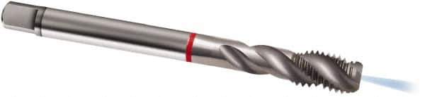 Guhring - M10x1.00 Metric Fine 3 Flute 6H Modified Bottoming Spiral Flute Tap - Cobalt, Bright Finish, 90mm OAL, Right Hand Flute, Right Hand Thread, D4/D5, Series 1907 - Exact Industrial Supply