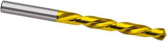 Guhring - #49 118° High Speed Steel Jobber Drill - TiN Finish, Left Hand Cut, Spiral Flute, 46mm OAL, Cone Relief Point - USA Tool & Supply