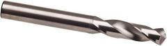 Guhring - 7.8mm 118° Spiral Flute Solid Carbide Screw Machine Drill Bit - Bright Finish, Right Hand Cut, 37mm Flute Length, 79mm OAL, Faceted Point, Straight Shank - USA Tool & Supply