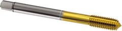 Guhring - #10-32 UNF 2BX H5/H6 Thread Limit Modified Bottoming Thread Forming Tap - Cobalt, TiN Finish, 70mm OAL, Series 1584 - USA Tool & Supply