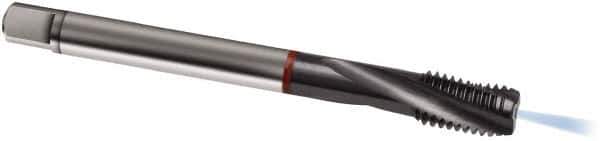 Guhring - M12x1.75 Metric 3 Flute 6HX Modified Bottoming Spiral Flute Tap - Cobalt, TiCN Finish, 110mm OAL, Right Hand Flute, Right Hand Thread, D5/D6, Series 1194 - USA Tool & Supply