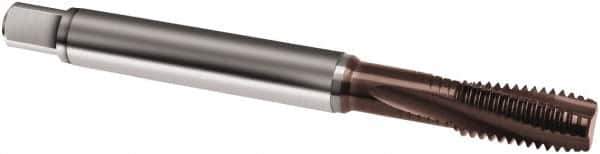 Guhring - 1/2-13 UNC 4 Flute 3BX Modified Bottoming Spiral Flute Tap - Powdered Metal, TiAlN Finish, 110mm OAL, Right Hand Flute, Right Hand Thread, H4, Series 1067 - USA Tool & Supply