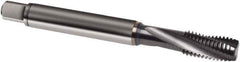 Guhring - M6x1.00 Metric 3 Flute 4HX Modified Bottoming Spiral Flute Tap - Powdered Metal, TiCN Finish, 80mm OAL, Right Hand Flute, Right Hand Thread, D4, Series 1061 - USA Tool & Supply