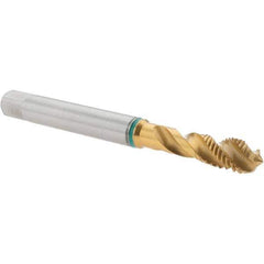 Guhring - M8x1.25 Metric, 3 Flute, 40° Helix, Modified Bottoming Chamfer, TiN Finish, Cobalt Spiral Flute STI Tap - Right Hand Flute, 100mm OAL, 6H (mod) Class of Fit, Series 1011 - Exact Industrial Supply