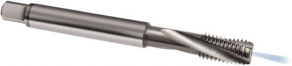Guhring - M4x0.70 Metric 3 Flute 6H Modified Bottoming Spiral Flute Tap - Solid Carbide, Bright Finish, 63mm OAL, Right Hand Flute, Right Hand Thread, D3/D4, Series 971 - USA Tool & Supply