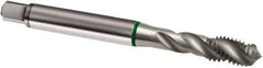 Guhring - M8x1.25 Metric 3 Flute 6H Modified Bottoming Spiral Flute Tap - Cobalt, Bright Finish, 90mm OAL, Right Hand Flute, Right Hand Thread, D4/D5, Series 889 - Exact Industrial Supply