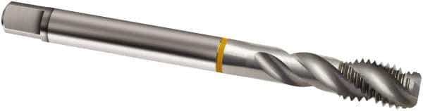 Guhring - 5/8-11 UNC 3 Flute 2B Modified Bottoming Spiral Flute Tap - Cobalt, Bright Finish, 110mm OAL, Right Hand Flute, Right Hand Thread, H5/H6, Series 881 - Exact Industrial Supply