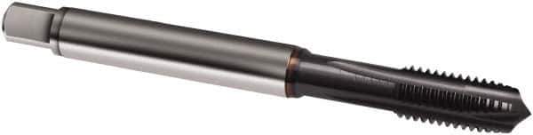 Guhring - #8-36 UNF, 3 Flute, TiCN Finish, Powdered Metal Spiral Point Tap - Plug Chamfer, Right Hand Thread, 63mm OAL, 3BX Class of Fit, Series 1060 - Exact Industrial Supply