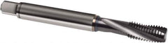 Guhring - #8-32 UNC 3 Flute 3BX Modified Bottoming Spiral Flute Tap - Powdered Metal, TiCN Finish, 63mm OAL, Right Hand Flute, Right Hand Thread, H3, Series 1063 - USA Tool & Supply
