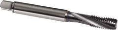 Guhring - 5/8-18 UNF 4 Flute 3BX Modified Bottoming Spiral Flute Tap - Powdered Metal, TiCN Finish, 100mm OAL, Right Hand Flute, Right Hand Thread, H4, Series 1064 - USA Tool & Supply