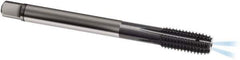 Guhring - M12x1.00 Metric Fine 6HX D7/D8 Thread Limit Modified Bottoming Thread Forming Tap - Solid Carbide, TiAlN Finish, 100mm OAL, Series 1581 - USA Tool & Supply