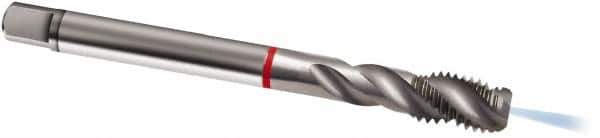 Guhring - M18x2.50 Metric 4 Flute 6H Modified Bottoming Spiral Flute Tap - Cobalt, Bright Finish, 140mm OAL, Right Hand Flute, Right Hand Thread, D6/D7, Series 1901 - USA Tool & Supply
