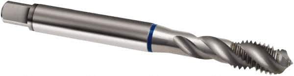 Guhring - #10-24 UNC 3 Flute 2B Modified Bottoming Spiral Flute Tap - Cobalt, Bright Finish, 70mm OAL, Right Hand Flute, Right Hand Thread, H3/H4, Series 1981 - Exact Industrial Supply