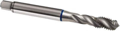 Guhring - #6-32 UNC 3 Flute 2B Modified Bottoming Spiral Flute Tap - Cobalt, Bright Finish, 56mm OAL, Right Hand Flute, Right Hand Thread, H3/H4, Series 1981 - Exact Industrial Supply