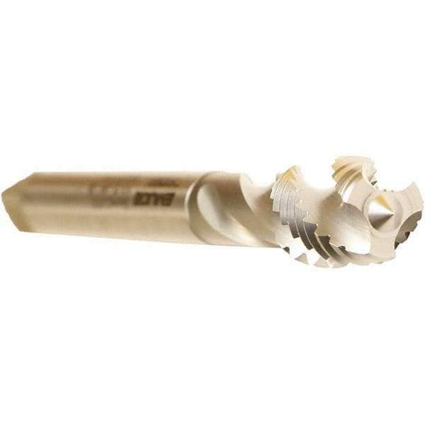 Emuge - M48x5.00 Metric 5 Flute 6H Modified Bottoming Spiral Flute Tap - Cobalt, Bright Finish, 250mm OAL, Right Hand Flute, Right Hand Thread, Series Enorm - USA Tool & Supply