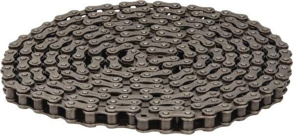 Browning - 1/2" Pitch, ANSI 41, Single Strand Roller Chain - Chain No. 41, 10 Ft. Long, 0.306" Roller Diam, 1/4" Roller Width - USA Tool & Supply