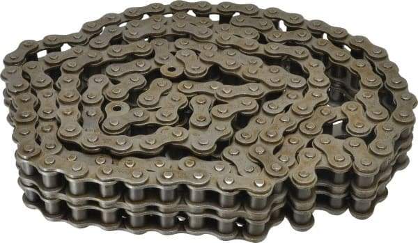 Browning - 3/4" Pitch, ANSI 60-2, Double Strand Roller Chain - Chain No. 60-2, 10 Ft. Long, 15/32" Roller Diam, 1/2" Roller Width - USA Tool & Supply