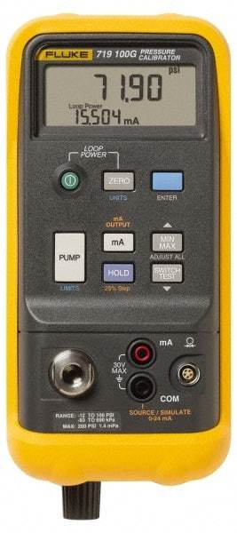 Fluke - 100 psi, Pressure Test Gauge and Calibrator - 0.01 psi, 1mbar Resolution - USA Tool & Supply