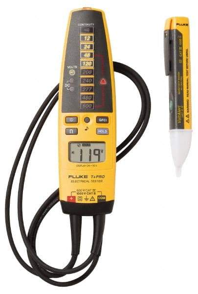 Fluke - 1 Piece, Test Lead Set - 600 Volt Max, LCD Display - USA Tool & Supply