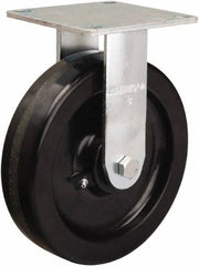 Hamilton - 8" Diam x 2" Wide x 9-1/2" OAH Top Plate Mount Rigid Caster - Phenolic, 900 Lb Capacity, Straight Roller Bearing, 5 x 5-1/2" Plate - USA Tool & Supply