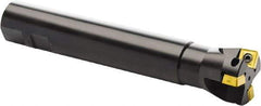 Seco - 87° Lead Angle, 40mm Min Cut Diam, 11mm Max Depth of Cut, Indexable Chamfer and Angle End Mill - 3 Inserts, SC.. 1206.. Insert Style, 200mm Overall Length, Through Coolant, Straight Shank - USA Tool & Supply
