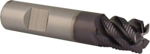 Value Collection - 1/2", 5/8" LOC, 1/2" Shank Diam, 2-1/2" OAL, 5 Flute, Solid Carbide Square End Mill - Single End, TiAlN Finish, Spiral Flute, 45° Helix, Right Hand Cut, Right Hand Flute - USA Tool & Supply