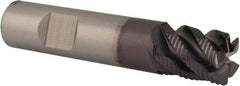 Value Collection - 1/2", 5/8" LOC, 1/2" Shank Diam, 2-1/2" OAL, 5 Flute, Solid Carbide Square End Mill - Single End, TiAlN Finish, Spiral Flute, 45° Helix, Right Hand Cut, Right Hand Flute - USA Tool & Supply