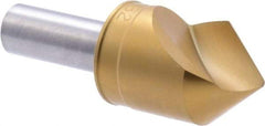 M.A. Ford - 1" Head Diam, 1/2" Shank Diam, 1 Flute 82° High Speed Steel Countersink - TiN Finish, 2-3/4" OAL - USA Tool & Supply