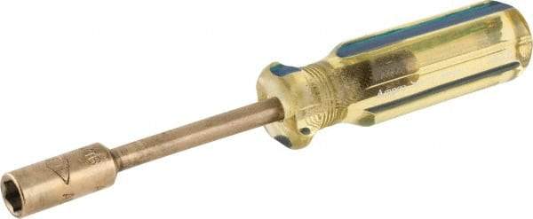 Ampco - 5/16" Solid Shaft Nonsparking Nutdriver - Ergonomic Handle, 6-7/8" OAL - USA Tool & Supply