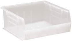 Quantum Storage - 50 Lb. Load Capacity, 10-7/8" Deep, Clear Polypropylene Hopper Stacking Bin - 5" High x 11" Wide x 10-7/8" Long - USA Tool & Supply