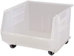 Quantum Storage - 100 Lb. Load Capacity, 18" Deep, Clear Polypropylene Hopper Stacking Bin - 11" High x 16-1/2" Wide x 18" Long - USA Tool & Supply