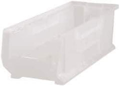 Quantum Storage - 125 Lb. Load Capacity, 23-7/8" Deep, Clear Polypropylene Hopper Stacking Bin - 7" High x 8-1/4" Wide x 23-7/8" Long - USA Tool & Supply