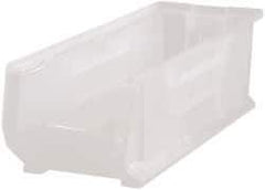 Quantum Storage - 125 Lb. Load Capacity, 23-7/8" Deep, Clear Polypropylene Hopper Stacking Bin - 9" High x 8-1/4" Wide x 23-7/8" Long - USA Tool & Supply
