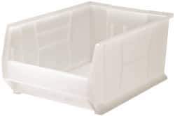 Quantum Storage - 125 Lb. Load Capacity, 23-7/8" Deep, Clear Polypropylene Hopper Stacking Bin - 11" High x 16-1/2" Wide x 23-7/8" Long - USA Tool & Supply