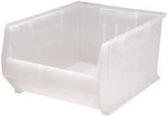 Quantum Storage - 125 Lb. Load Capacity, 23-7/8" Deep, Clear Polypropylene Hopper Stacking Bin - 12" High x 18-1/4" Wide x 23-7/8" Long - USA Tool & Supply