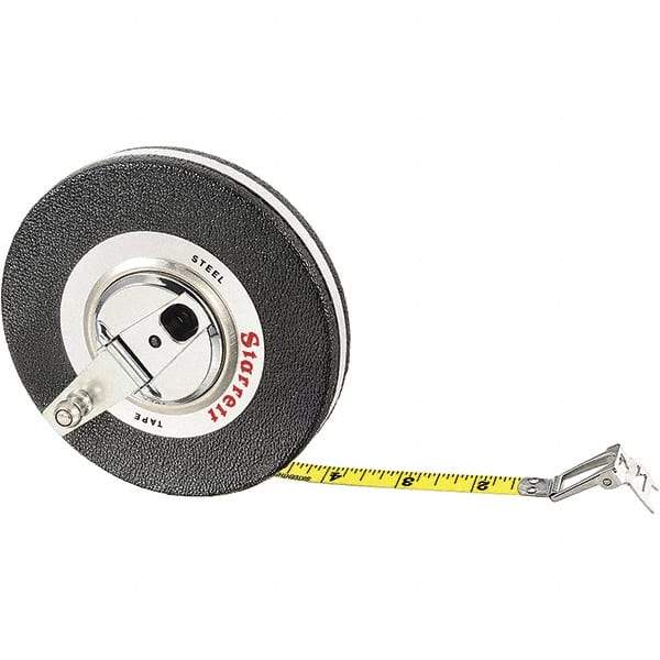 Starrett - 50' x 3/8" Yellow Blade Tape Measure - 1/16" Graduation, L3 Graduation Style, Black Case - USA Tool & Supply