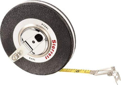 Starrett - 50' x 3/8" Yellow Blade Tape Measure - 1/8" Graduation, L5 Graduation Style, Black Case - USA Tool & Supply