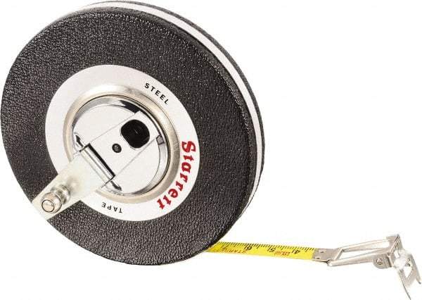 Starrett - 49' x 3/8" Yellow Blade Tape Measure - 1mm Graduation, L8 Graduation Style, Black Case - USA Tool & Supply