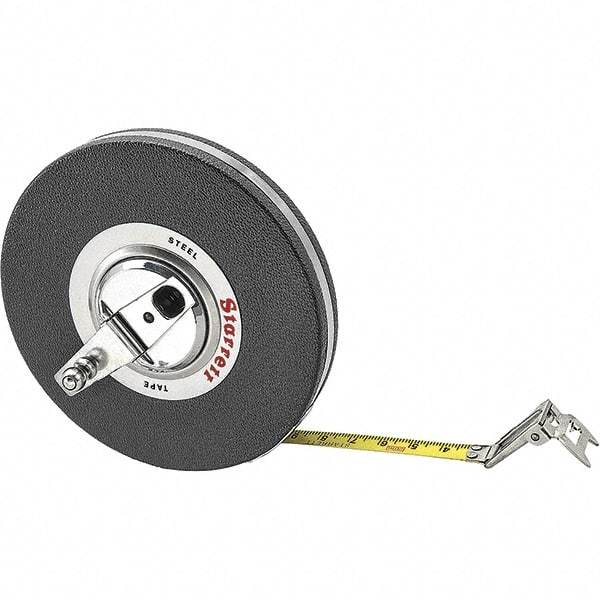 Starrett - 66' x 3/8" Yellow Blade Tape Measure - 1mm Graduation, L8 Graduation Style, Black Case - USA Tool & Supply