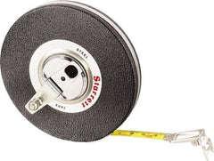 Starrett - 98' x 3/8" Yellow Blade Tape Measure - 1mm Graduation, L8 Graduation Style, Black Case - USA Tool & Supply