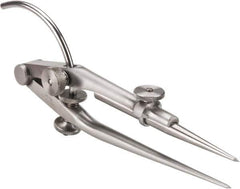 Starrett - 6 Inch Leg, Spring Joint, Steel, Polished, Divider - 8 Inch Max Measurement, 200mm Max Measurement, with Quick Nut Adjustment - USA Tool & Supply