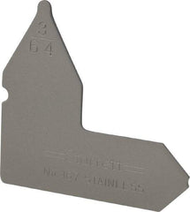 Starrett - 3/64 Inch Radius Gage - Satin Chrome Finish, Stainless Steel - USA Tool & Supply
