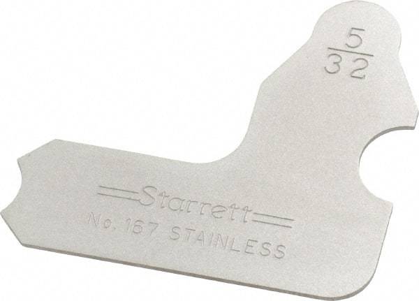 Starrett - 5/32 Inch Radius Gage - Satin Chrome Finish, Stainless Steel - USA Tool & Supply