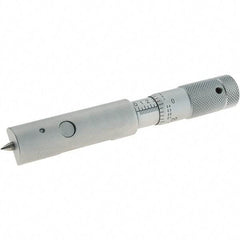 Starrett - 0.01mm Graduation, Satin Chrome Coated Stainless Steel, Mechanical Can Seam Micrometer - Includes Plastic Case - USA Tool & Supply