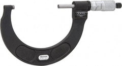 Starrett - 3 to 4" Range, 0.0001" Graduation, Mechanical Outside Micrometer - Ratchet Stop Thimble, Accurate to 0.0001", Digital Counter - USA Tool & Supply