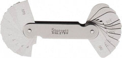 Starrett - 1 (20 Leaves) Piece, 0.02 to 0.4 Inch Radius, Radius Gage Set - USA Tool & Supply