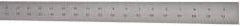 Starrett - 72" Long, 1/64, 1/32, 1/16, 1/8" Graduation, Rigid Spring Steel Rule - 4R Graduation Style, 1-1/2" Wide, Silver, Satin Chrome Finish - USA Tool & Supply