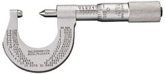 Starrett - 0 to 25mm Range, Mechanical Screw Thread Micrometer - Plain Thimble, 0.01mm Graduation, 0.0002" Accuracy - USA Tool & Supply