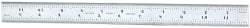 Starrett - 12" Long, 1/100, 1/64, 1/50, 1/32" Graduation, Rigid Spring Steel Rule - 16R Graduation Style, 1" Wide, Silver, Satin Chrome Finish - USA Tool & Supply